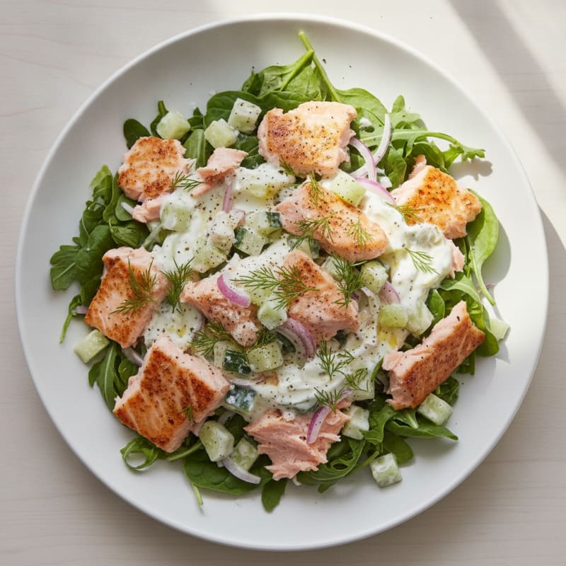 Flaked Salmon and Dill Salad