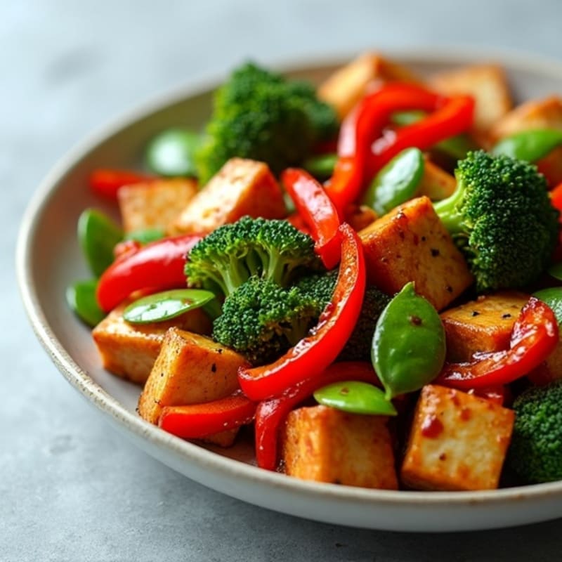 Sticky Maple Glazed Tempeh Stir-Fry with Fresh Vegetables