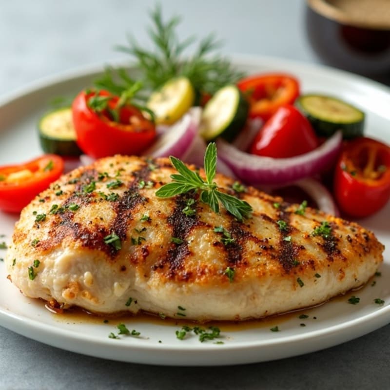 Herb-Crusted Pan Seared Chicken with Roasted Vegetables