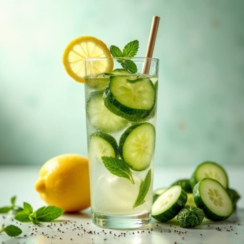 Fresh Mint-Cucumber Spa Water with Protein Boost