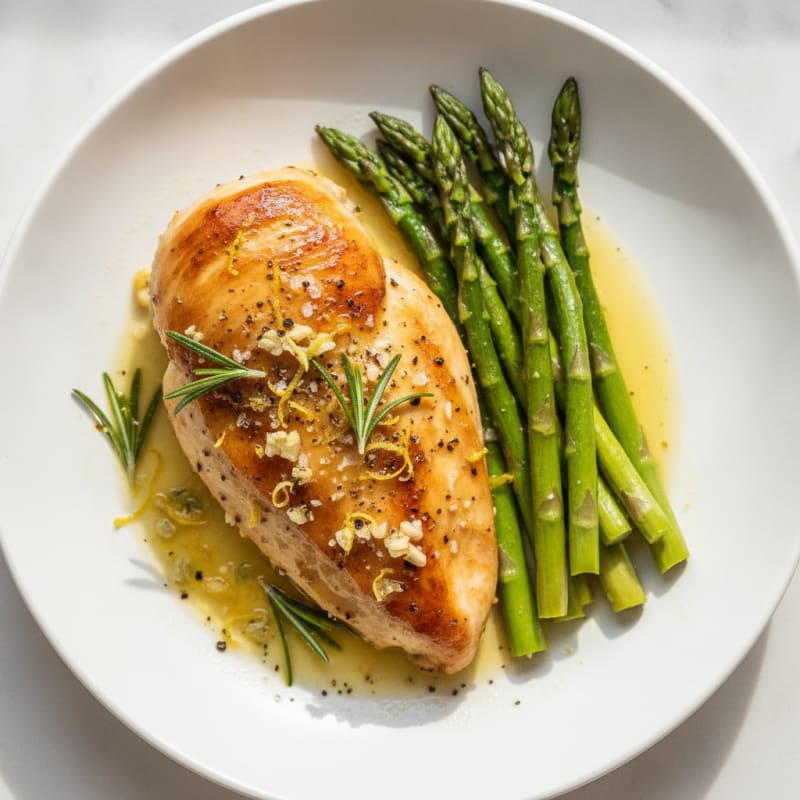 Lemon-Herb Roasted Chicken with Asparagus