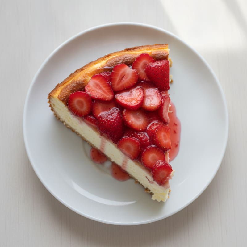 Silky Protein Cheesecake with Fresh Strawberries