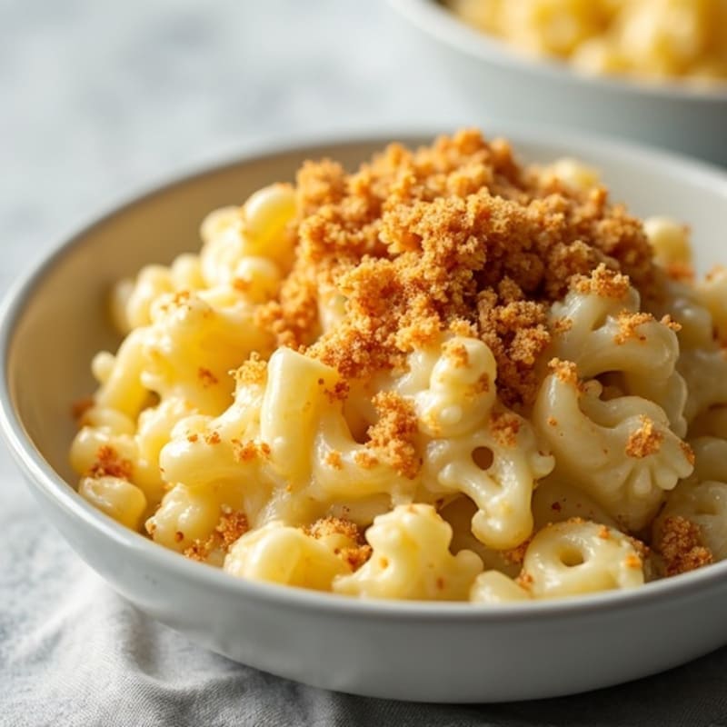 Baked Cauliflower Mac with Crispy Breadcrumb Topping