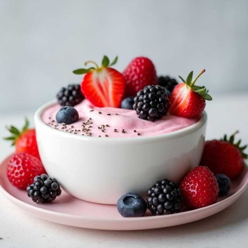Silky Greek Yogurt Protein Mousse with Fresh Berries