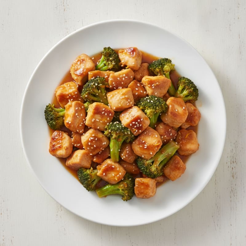 Low Cal Orange Chicken with Broccoli Stir-Fry