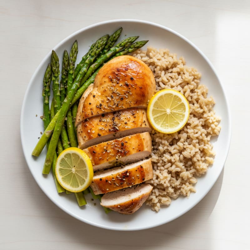 Lemon Herb Roasted Chicken with Asparagus
