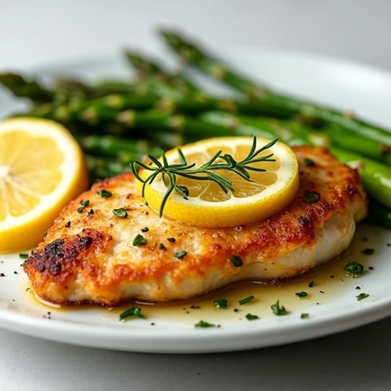 Crispy Lemon Herb Chicken with Roasted Asparagus