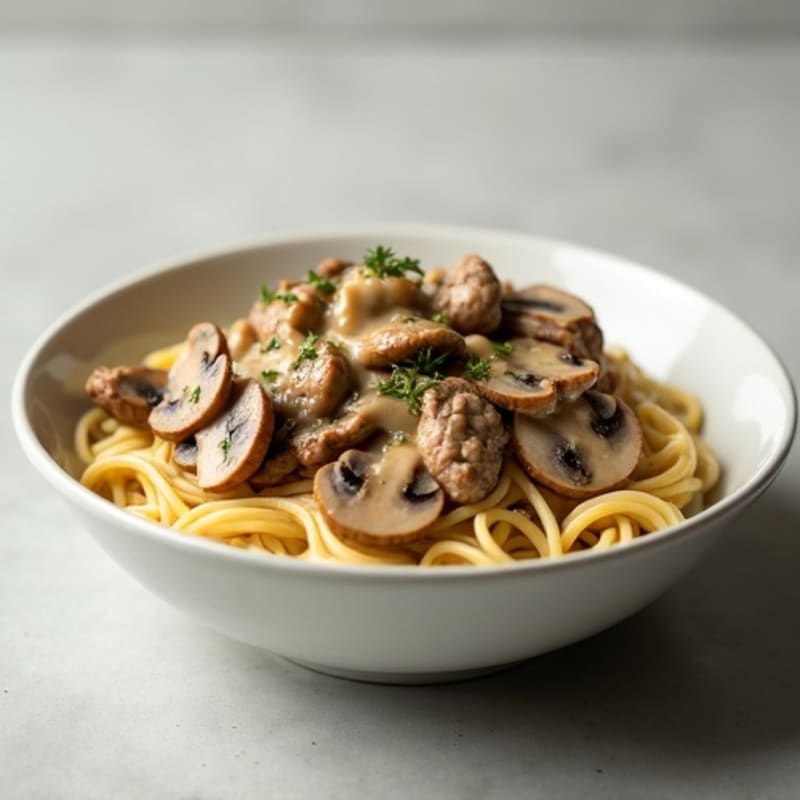 Creamy Greek Yogurt Beef Stroganoff with Mushrooms