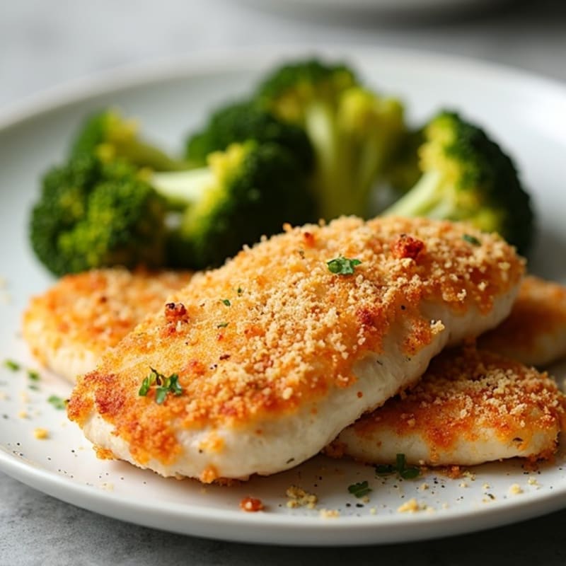 Crispy Parmesan Chicken with Roasted Broccoli