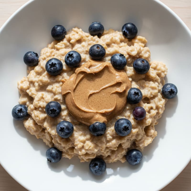 Creamy Oatmeal with Greek Yogurt, Almond Butter, and Protein Powder