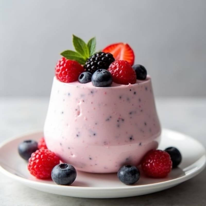 Greek Yogurt Protein Mousse with Mixed Berries