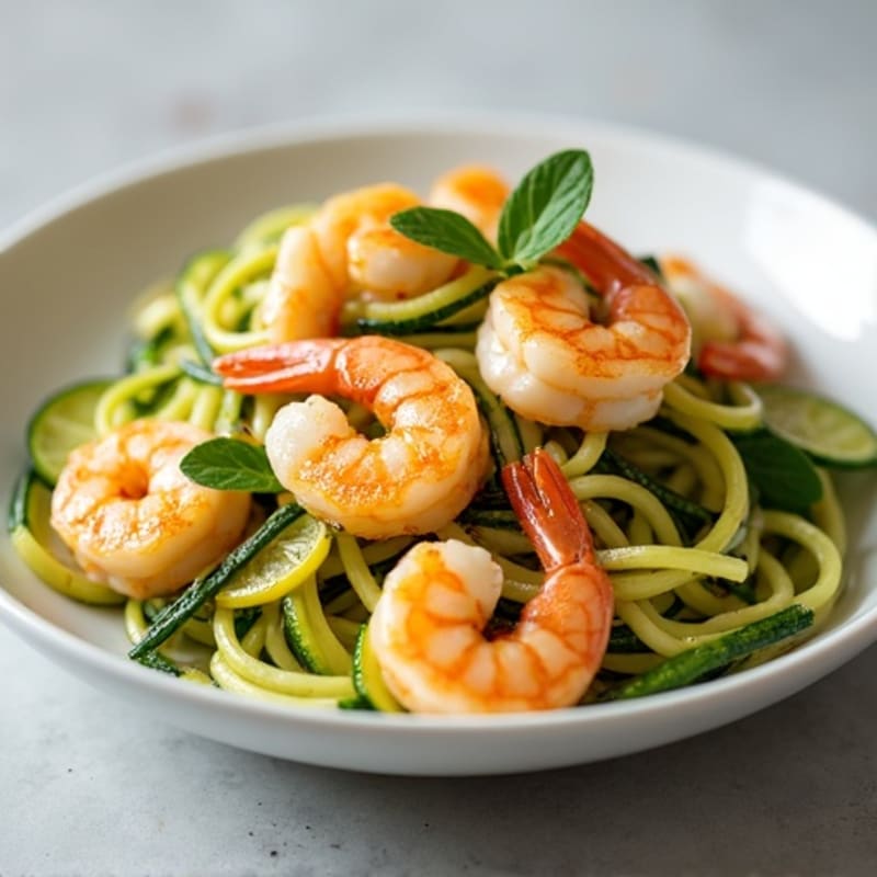 Citrus-Garlic Shrimp with Zucchini Noodles