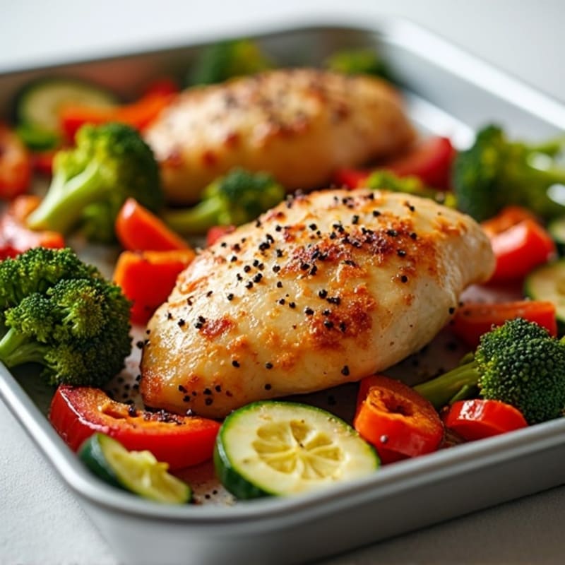 Sheet Pan Roasted Chicken and Crispy Vegetables