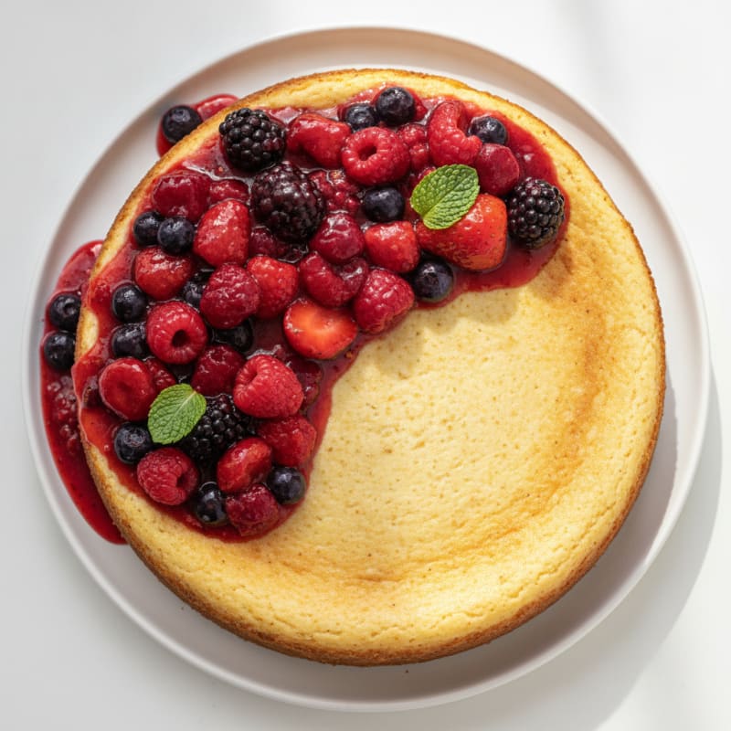 Greek Yogurt Protein Cheesecake with Mixed Berries