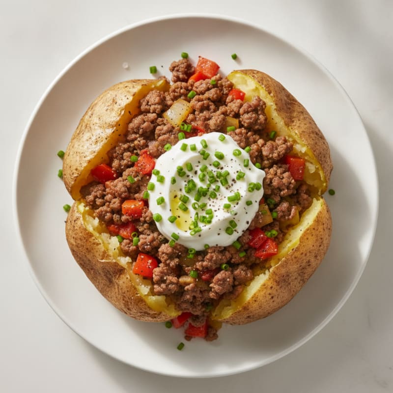 Loaded Beef Baked Potato