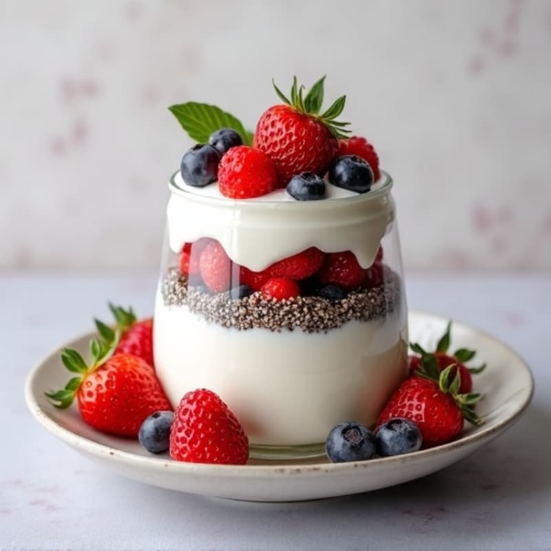 Silky Greek Yogurt Parfait with Chia Seeds and Mixed Berries