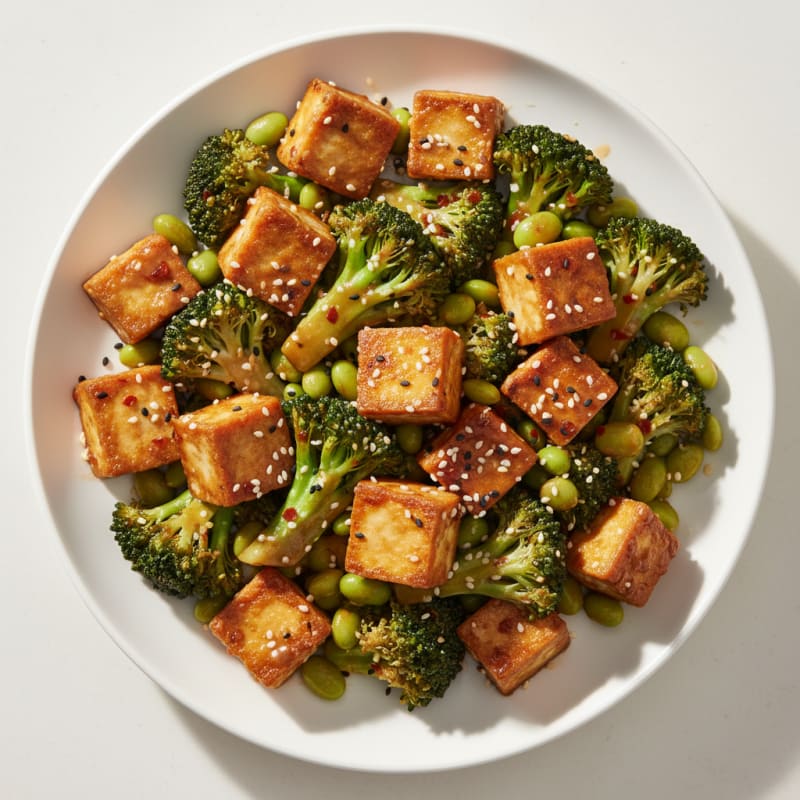 Sesame Tofu Stir-Fry with Broccoli