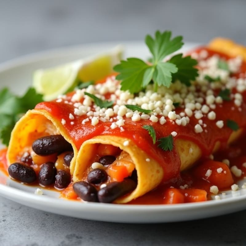 Lean Chicken and Black Bean Baked Enchiladas