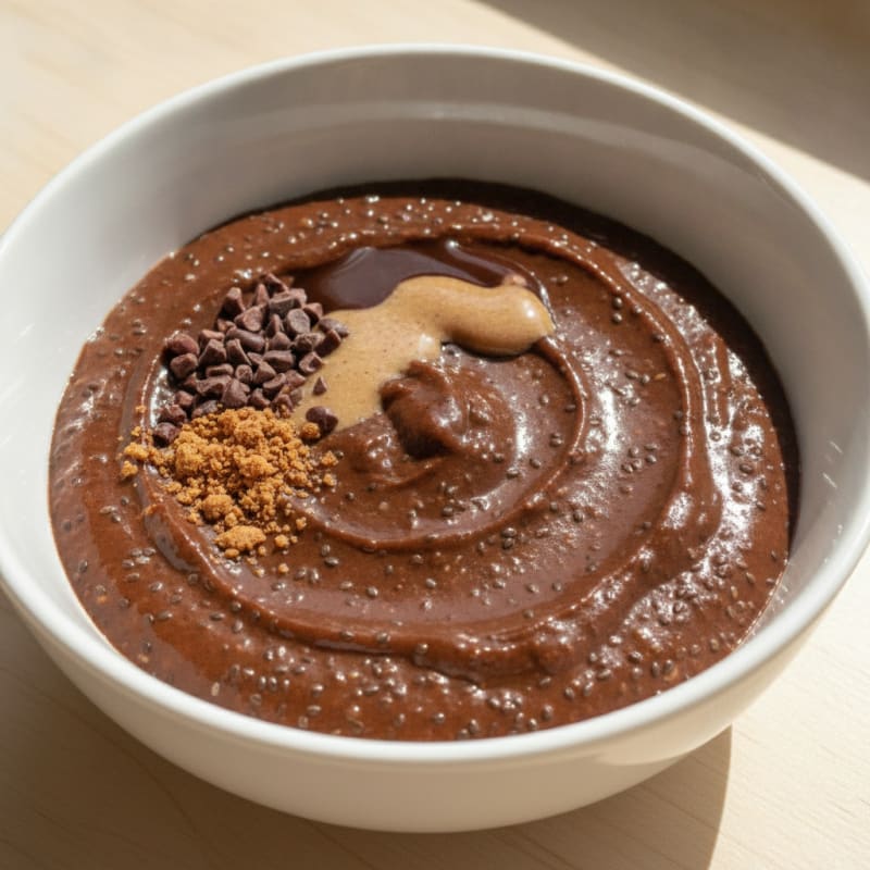 Silky Chocolate Protein Pudding with Chia Seeds