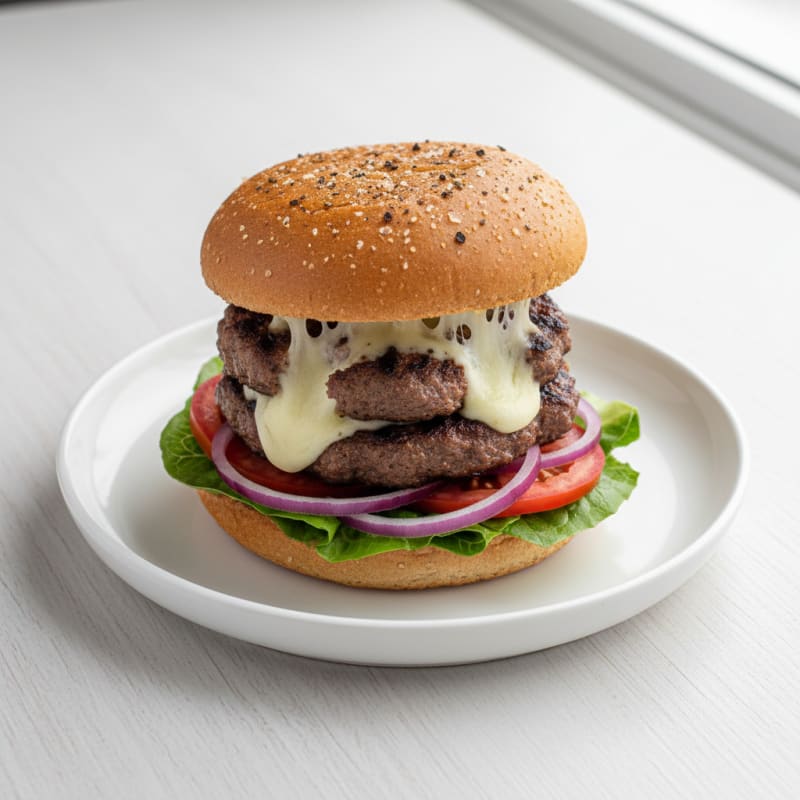 Mozzarella Stick Stuffed Burger