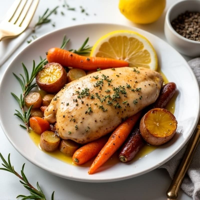 Sheet Pan Lemon Herb Chicken with Roasted Root Vegetables