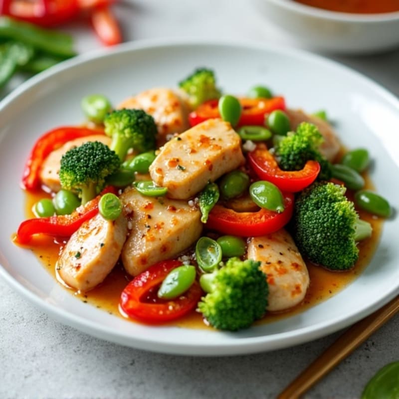Garlic Ginger Chicken and Fresh Vegetable Stir Fry