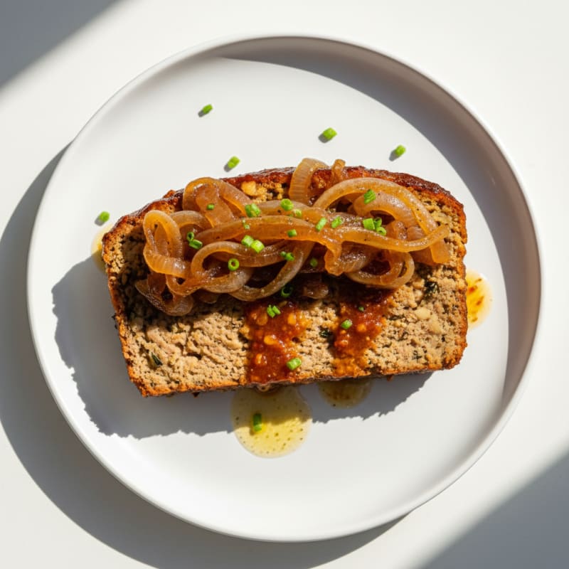 Smoky Glazed Meatloaf with Caramelized Onions
