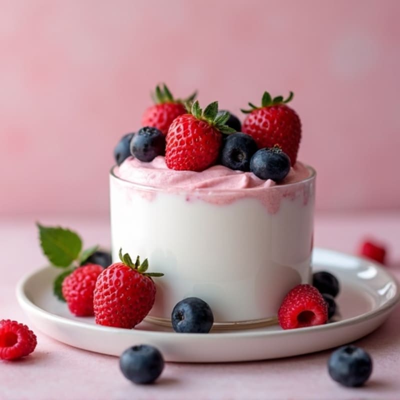 Greek Yogurt Protein Mousse with Mixed Berries