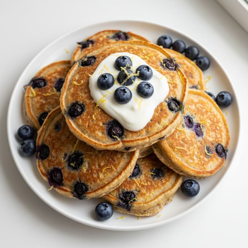 Blueberry Ricotta Pancakes with Lemon Zest