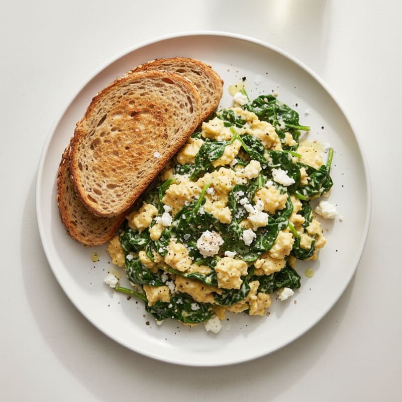 High-Protein Spinach and Feta Scramble
