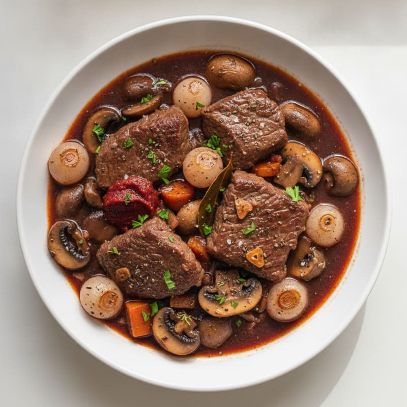 Classic Beef Bourguignon with Pearl Onions