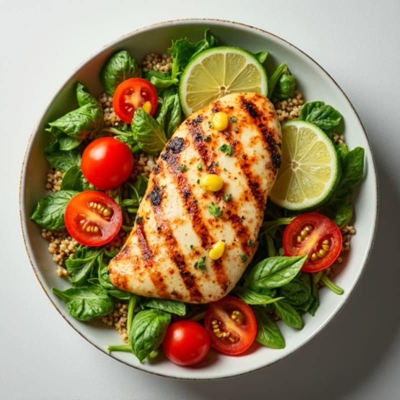 Grilled Chicken Quinoa Power Bowl with Citrus Vinaigrette