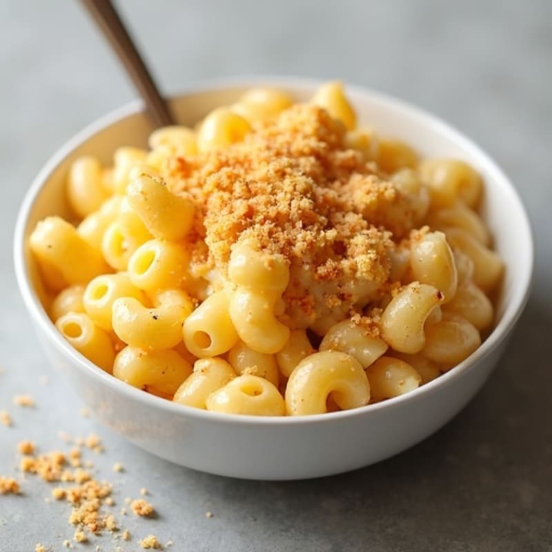 Creamy Cauliflower Mac and Cheese with Crispy Breadcrumb Topping