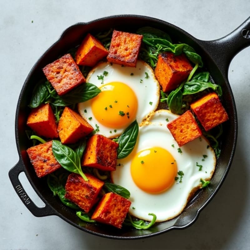 Crispy Sweet Potato and Lean Turkey Sausage Breakfast Skillet