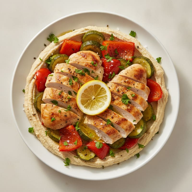 Roasted Vegetable Hummus Plate