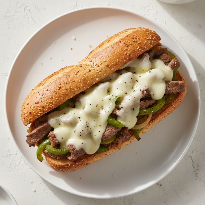 Classic Philly Cheesesteak Sandwich