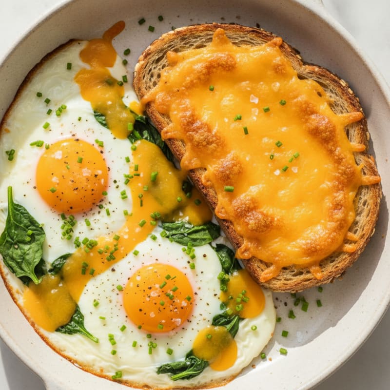 Baked Eggs with Cheesy Toast