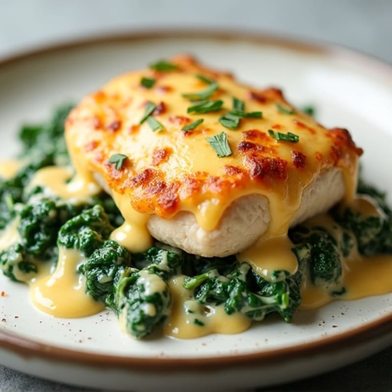 Cheesy Baked Chicken with Creamy Spinach and Artichoke