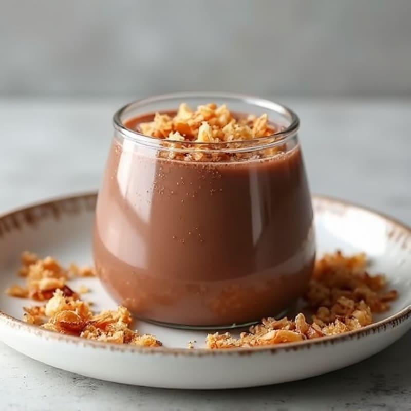 Silky Chocolate Protein Pudding with Toasted Coconut