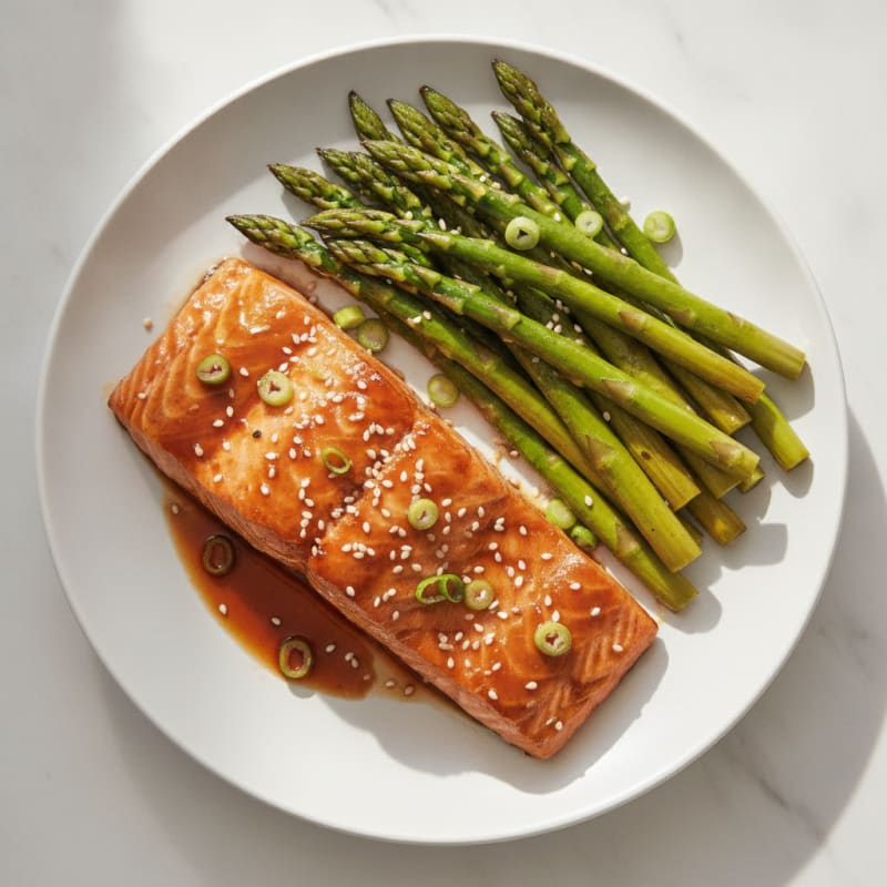 Teriyaki Glazed Salmon with Roasted Asparagus