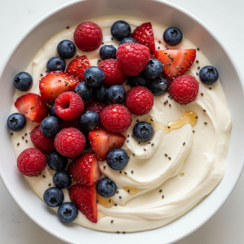 Creamy Vanilla Protein Yogurt with Mixed Berries