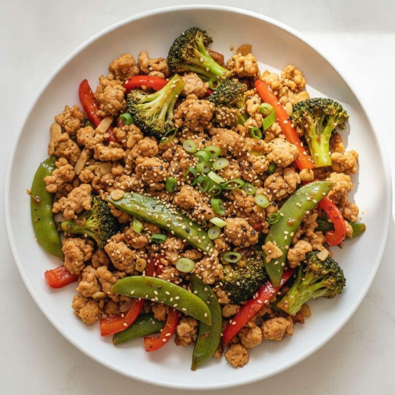 Ground Chicken and Vegetable Stir-Fry