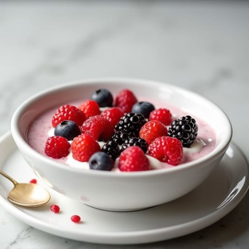 Silky Vanilla Protein Yogurt with Berries