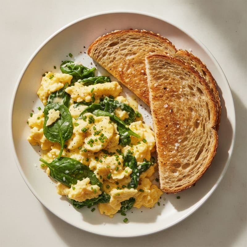 Classic Scrambled Eggs with Toast