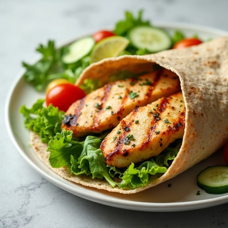 Grilled Lemon-Herb Chicken and Fresh Greens Wrap
