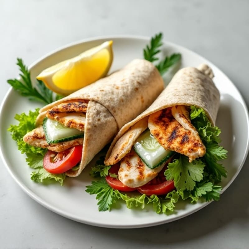 Creamy Herb Grilled Chicken and Fresh Veggie Wrap