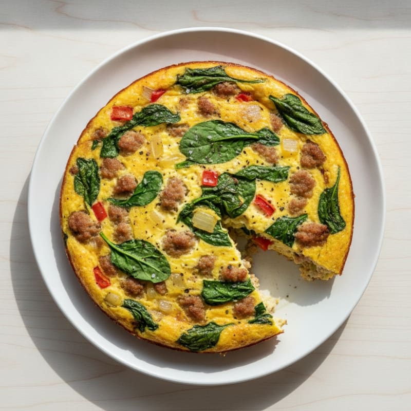 Sausage and Spinach Egg Bake