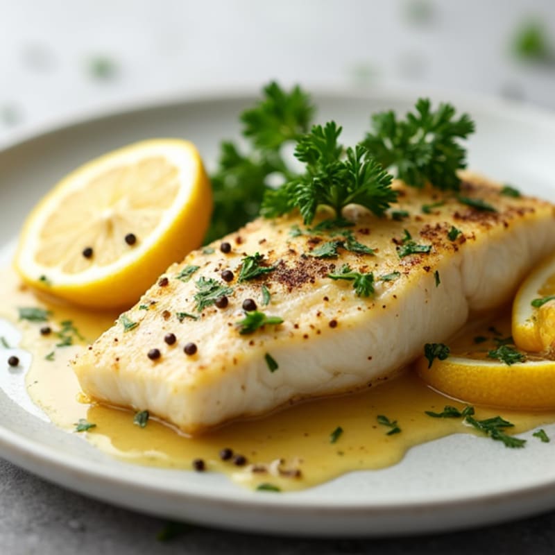 Lemon-Herb Pan Seared Sea Bass with Garlic
