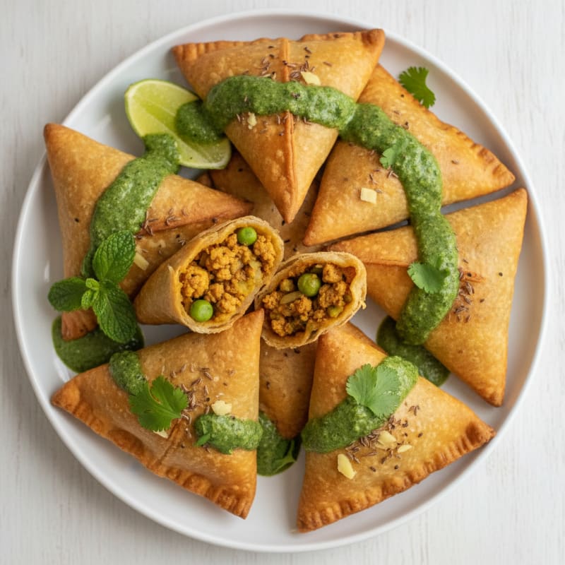 Classic Indian Samosas with Chutney