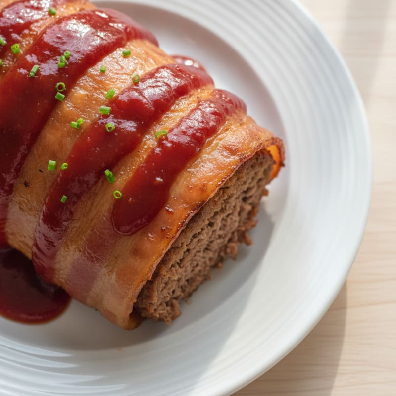 BBQ Bacon-Wrapped Meatloaf with Glaze